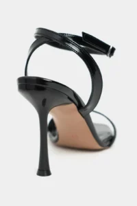 Nisantasi Shoes Megatron Black Patent Bilek Belt Detailed Women  Thin Heels Shoes - Image 4