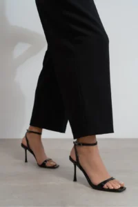 Nisantasi Shoes Megatron Black Patent Bilek Belt Detailed Women  Thin Heels Shoes - Image 6