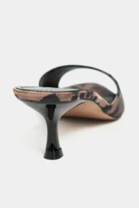 Nisantasi Shoes PROMISE LEO Satin Pointed toe Women Thin Heels Slippers - Image 4