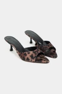 Nisantasi Shoes PROMISE LEO Satin Pointed toe Women Thin Heels Slippers - Image 5