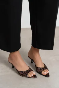 Nisantasi Shoes PROMISE LEO Satin Pointed toe Women Thin Heels Slippers - Image 8