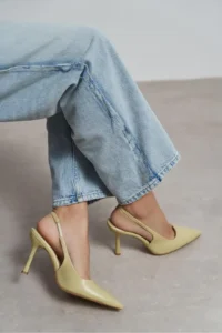 Nisantasi Shoes Elara Light Green MATTE Belt Detailed Pointed toe Women Heels Shoes - Image 2