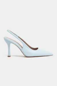 Nisantasi Shoes Elara Bebe Blue MATTE Belt Detailed Pointed toe Women Heels Shoes