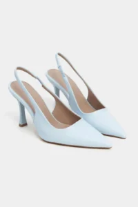Nisantasi Shoes Elara Bebe Blue MATTE Belt Detailed Pointed toe Women Heels Shoes - Image 5