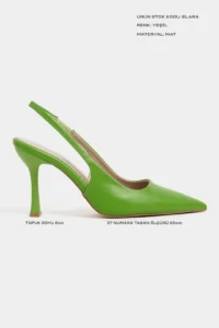 Nisantasi Shoes Elara Green MATTE Belt Detailed Pointed toe Women Heels Shoes - Image 2
