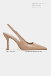 Nisantasi Shoes Elara Nude MATTE Belt Detailed Pointed toe Women Heels Shoes - Image 2