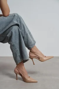 Nisantasi Shoes Elara Nude MATTE Belt Detailed Pointed toe Women Heels Shoes - Image 7