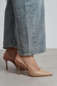Nisantasi Shoes Elara Nude MATTE Belt Detailed Pointed toe Women Heels Shoes - Image 8