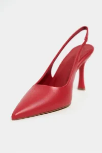 Nisantasi Shoes Elara Red MATTE Belt Detailed Pointed toe Women Heels Shoes - Image 4
