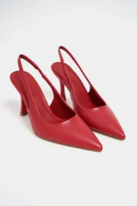 Nisantasi Shoes Elara Red MATTE Belt Detailed Pointed toe Women Heels Shoes - Image 6