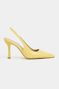 Nisantasi Shoes Elara YELLOW MATTE Belt Detailed Pointed toe Women Heels Shoes