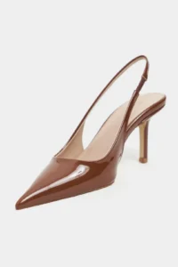 Nisantasi Shoes Parla Brown Patent Belt Detailed Pointed toe Women Heels Shoes - Image 4