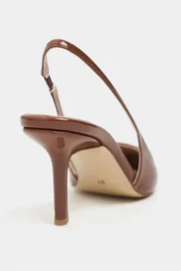 Nisantasi Shoes Parla Brown Patent Belt Detailed Pointed toe Women Heels Shoes - Image 5