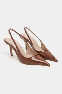 Nisantasi Shoes Parla Brown Patent Belt Detailed Pointed toe Women Heels Shoes - Image 6