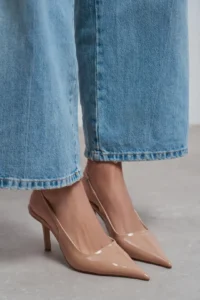 Nisantasi Shoes Parla Nude Patent Belt Detailed Pointed toe Women Heels Shoes - Image 2