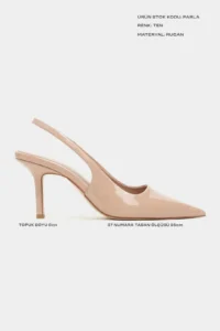 Nisantasi Shoes Parla Nude Patent Belt Detailed Pointed toe Women Heels Shoes - Image 3