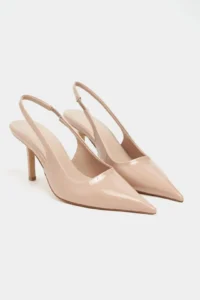 Nisantasi Shoes Parla Nude Patent Belt Detailed Pointed toe Women Heels Shoes - Image 6