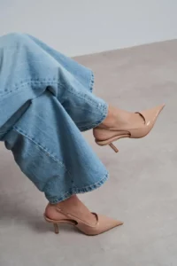Nisantasi Shoes Parla Nude Patent Belt Detailed Pointed toe Women Heels Shoes - Image 7