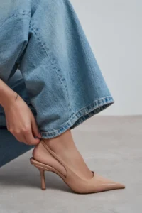 Nisantasi Shoes Parla Nude Patent Belt Detailed Pointed toe Women Heels Shoes - Image 8