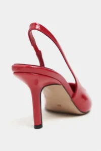 Nisantasi Shoes Parla Red Patent Belt Detailed Pointed toe Women Heels Shoes - Image 4