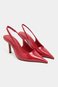 Nisantasi Shoes Parla Red Patent Belt Detailed Pointed toe Women Heels Shoes - Image 5