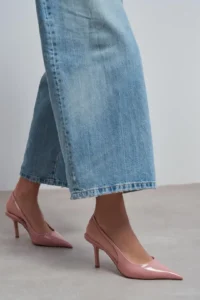 Nisantasi Shoes Parla Salmon Patent Belt Detailed Pointed toe Women Heels Shoes - Image 2