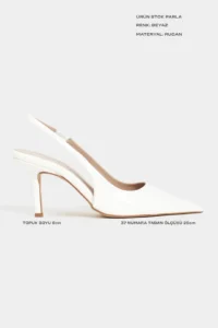 Nisantasi Shoes Parla WHITE Patent Belt Detailed Pointed toe Women Heels Shoes - Image 2