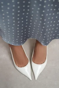 Nisantasi Shoes Parla WHITE Patent Belt Detailed Pointed toe Women Heels Shoes - Image 4