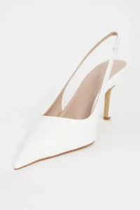 Nisantasi Shoes Parla WHITE Patent Belt Detailed Pointed toe Women Heels Shoes - Image 6