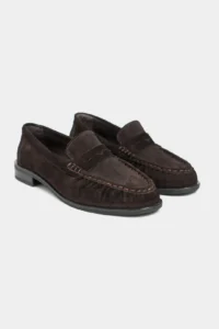 Nisantasi Shoes Naty Brown Suede GENUINE Leather Women Loafer Shoes - Image 5