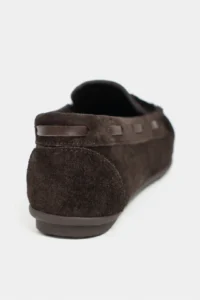 Nisantasi Shoes Beky Brown Suede GENUINE Leather Tassel Detailed Flat Sole Women Loafer Shoes - Image 4