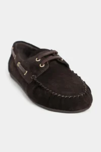 Nisantasi Shoes Doby Brown Suede GENUINE Leather Lacing Detailed Flat Sole Women Loafer Shoes - Image 3