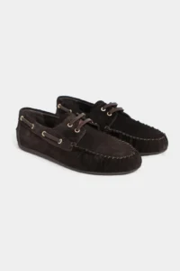 Nisantasi Shoes Doby Brown Suede GENUINE Leather Lacing Detailed Flat Sole Women Loafer Shoes - Image 5