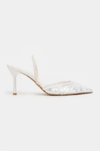 Nisantasi Shoes Sara Pearl Net BEAD Detailed Pointed toe Women Heels Shoes - Image 3