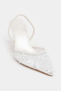 Nisantasi Shoes Sara Pearl Net BEAD Detailed Pointed toe Women Heels Shoes - Image 9
