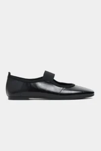 Nisantasi Shoes Morty Black RUSTIC Patterned Tape Detailed Blunt Toe Daily Women Flats