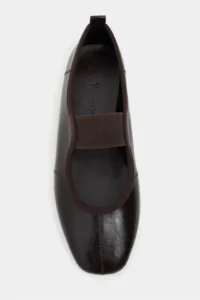 Nisantasi Shoes Morty Brown RUSTIC Patterned Tape Detailed Blunt Toe Daily Women Flats - Image 3
