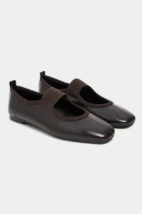 Nisantasi Shoes Morty Brown RUSTIC Patterned Tape Detailed Blunt Toe Daily Women Flats - Image 5