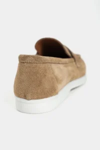Nisantasi Shoes Warner ROME Beige GENUINE Leather Tassel Detailed Flat Sole Women Flats - Image 4