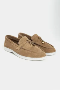 Nisantasi Shoes Warner ROME Beige GENUINE Leather Tassel Detailed Flat Sole Women Flats - Image 5