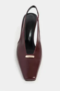 Nisantasi Shoes Tigy Burgundy RUSTIC Patterned Back Arched Front Closed Hair Clip Detailed Blunt Toe Pattern Feature 7-8-Y Cm Heel Height Heels Women - Image 3