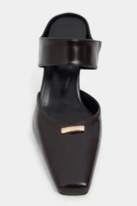Nisantasi Shoes Rana Brown RUSTIC Patterned Hair Clip Detailed Ankle Tied Blunt Toe Women Heels Shoes - Image 3