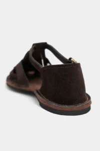 Nisantasi Shoes Solto Brown Suede Leather Hair Clip Detailed Flat Sole Women Sandals - Image 7