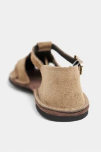 Nisantasi Shoes Solto ROME BEIGE GENUINE Leather Hair Clip Detailed Flat Sole Women Sandals - Image 7
