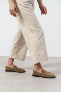Nisantasi Shoes Elisha ROME BEIGE GENUINE SUEDE Flat Sole Loafer Women Shoes - Image 7