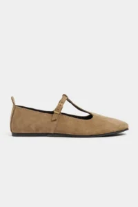 Nisantasi Shoes Palmer ROME BEIGE Inside Out GENUINE Suede Hair Clip Detailed Flat Sole Women Flats