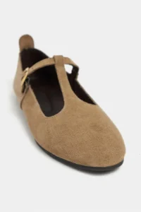 Nisantasi Shoes Palmer ROME BEIGE Inside Out GENUINE Suede Hair Clip Detailed Flat Sole Women Flats - Image 3