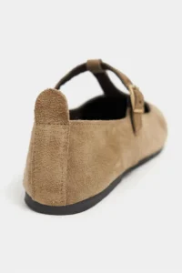 Nisantasi Shoes Palmer ROME BEIGE Inside Out GENUINE Suede Hair Clip Detailed Flat Sole Women Flats - Image 4