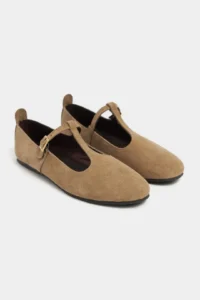 Nisantasi Shoes Palmer ROME BEIGE Inside Out GENUINE Suede Hair Clip Detailed Flat Sole Women Flats - Image 5