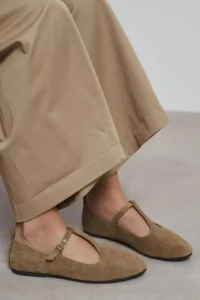 Nisantasi Shoes Palmer ROME BEIGE Inside Out GENUINE Suede Hair Clip Detailed Flat Sole Women Flats - Image 7